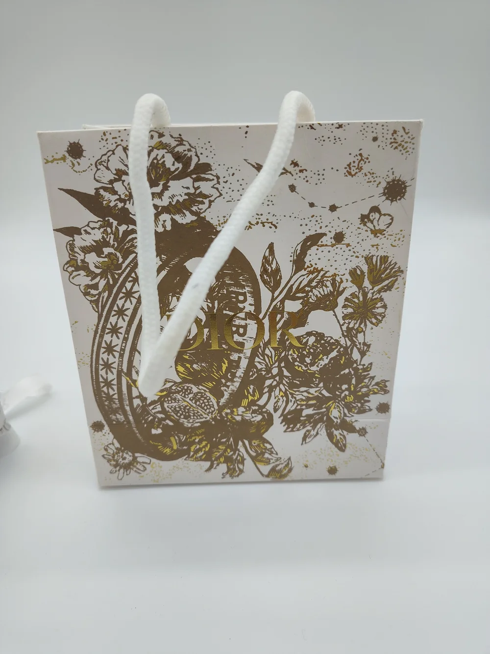 DIOR Limited Edition Gold Foil Butterfly Gift Bag Box Ribbon Dust Bag Set